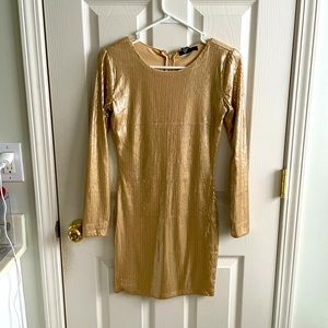 LS Gold Sequin Dress